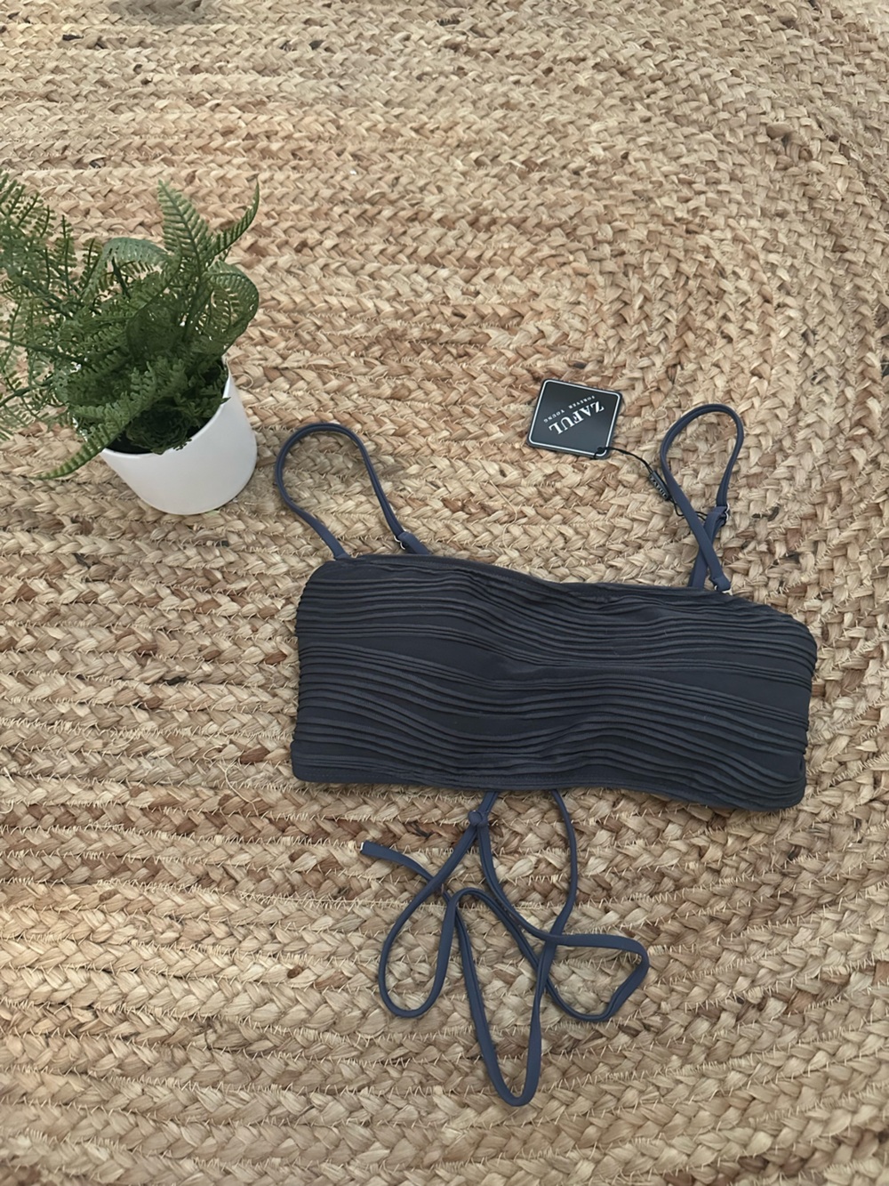 NWT GREY BIKINI TOP